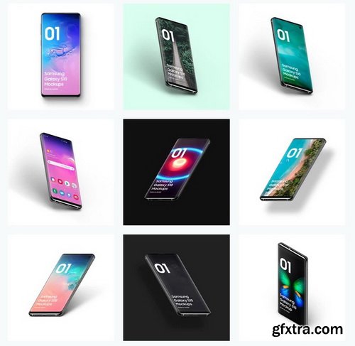 Samsung Galaxy S10 - 21 Mockups Scenes