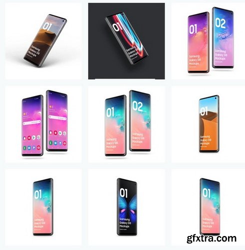 Samsung Galaxy S10 - 21 Mockups Scenes