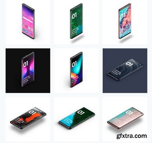 Samsung Galaxy S10 - 21 Mockups Scenes