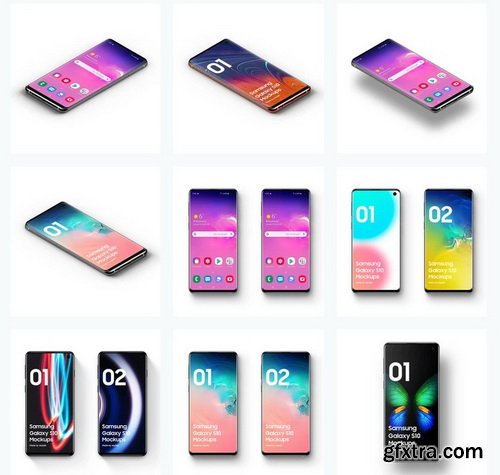 Samsung Galaxy S10 - 21 Mockups Scenes