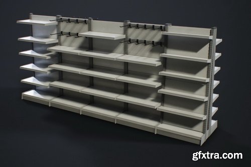 CgTrader - 10 Convenience Store Shelves VR / AR / low-poly 3d model