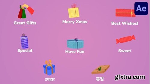 Videohive Gift Boxes Icons And Titles for After Effects 55985610