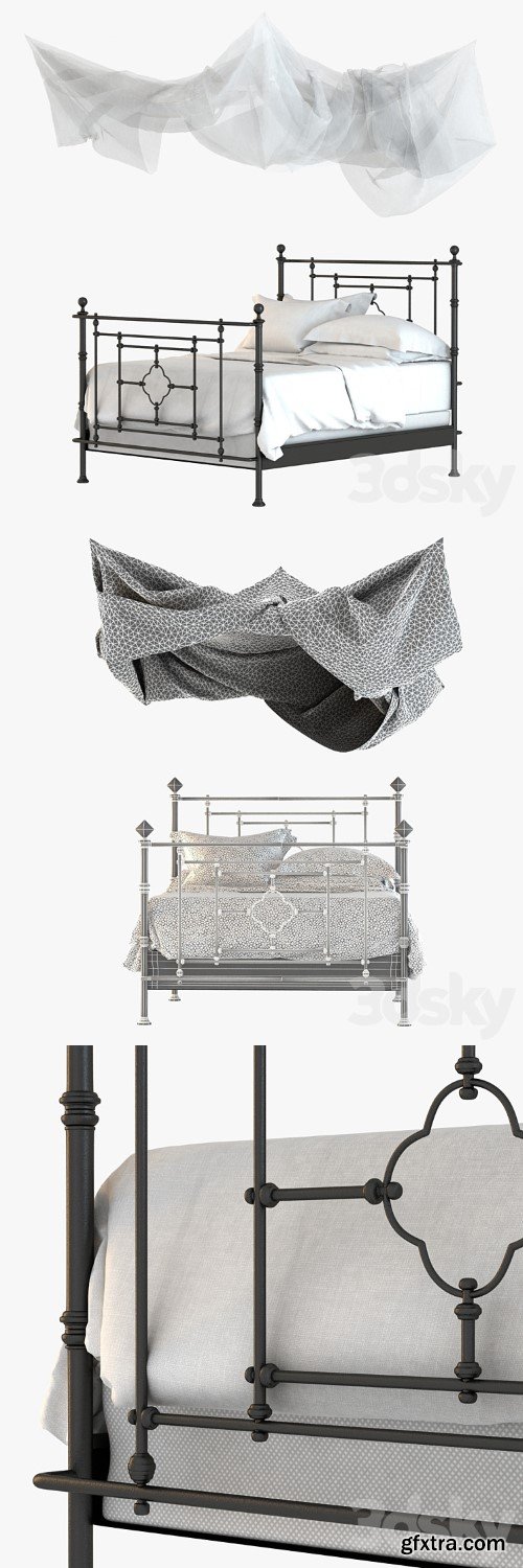 Restoration Hardware QUATREFOIL IRON BED