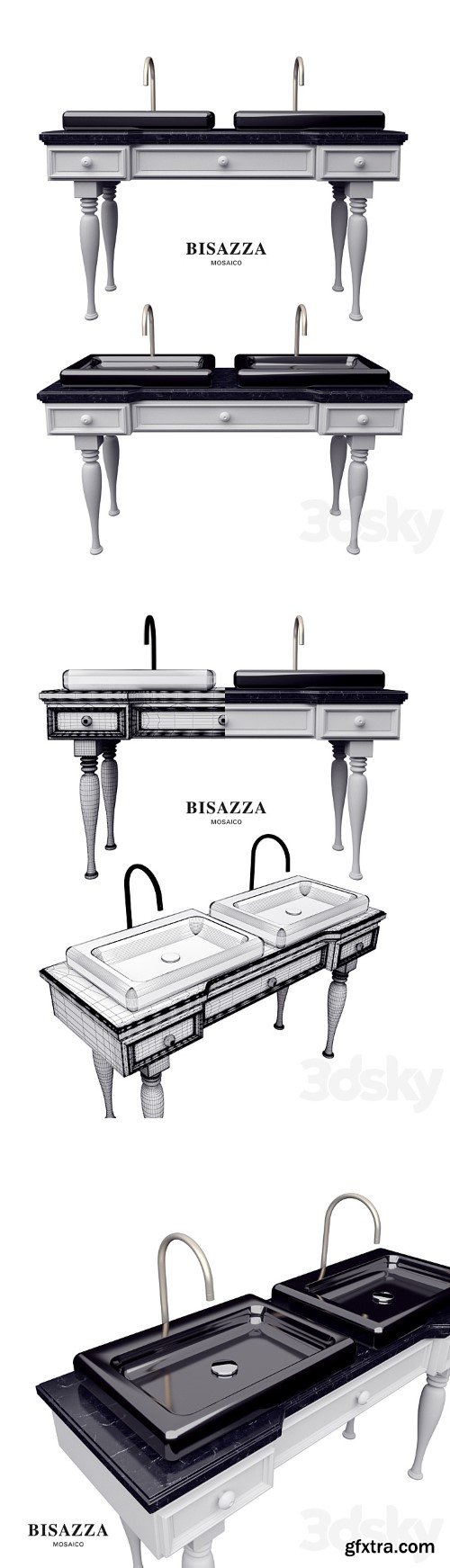 BISAZZA Wash basin Bagno 04 Serie Organico, luxury design retangular washbasin