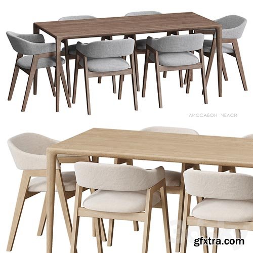 3dsky Pro - Lisbon Chelsea table and chairs Deephouse