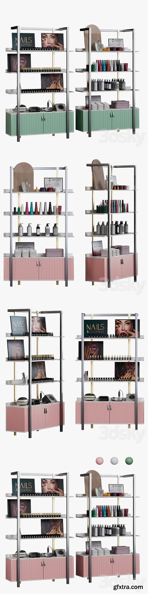 Display rack for cosmetic products