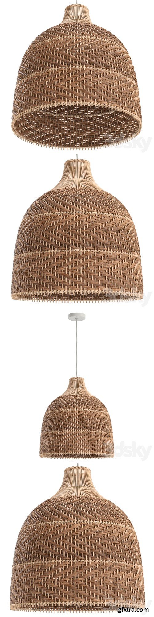 HQ Rattan Pendant Light Wicker Large