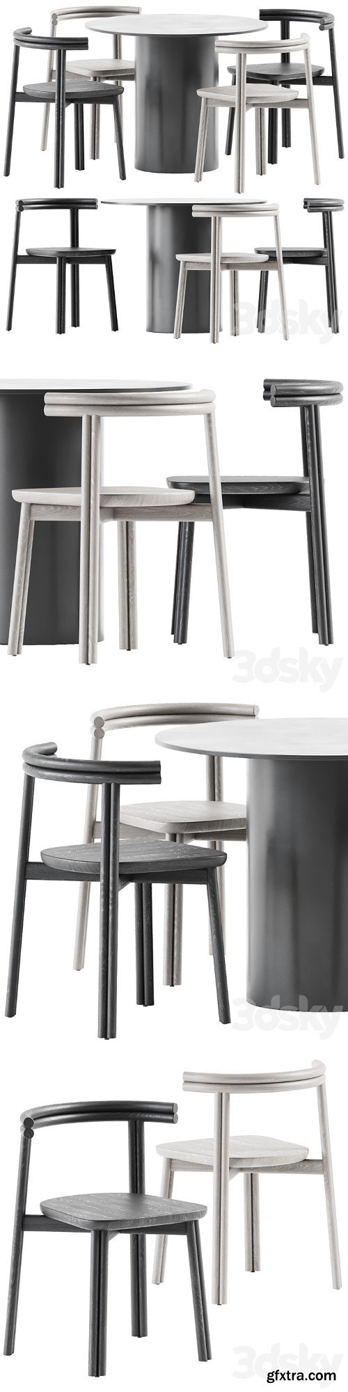 Dial Dining Table and Twill Chair by DesignByThem