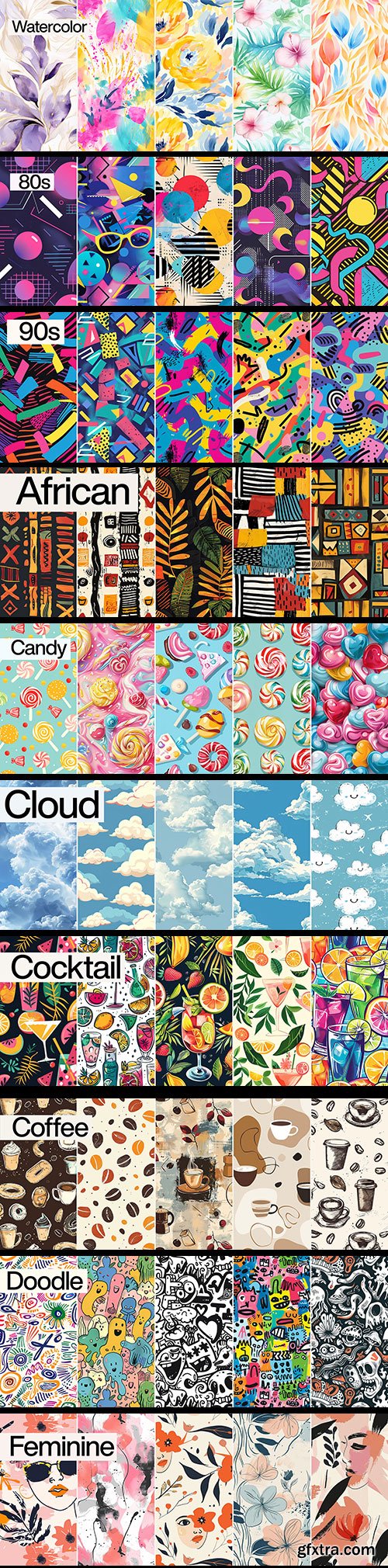 Seamless Pattern Heaven, 14K HQ JPG and Categorized