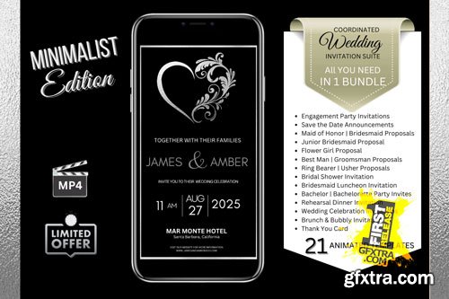 CreativeFabrica - Wedding Invitations - Elegant Silver (Black Background) Bundle