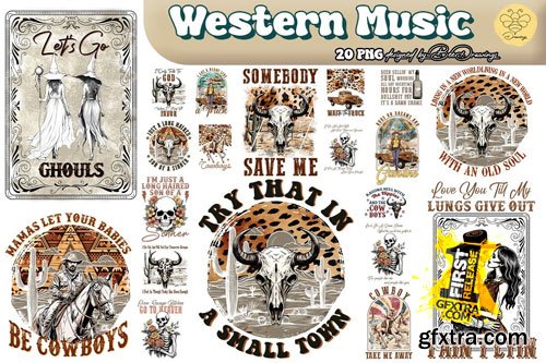 CreativeFabrica - Western Music Sublimation Bundle