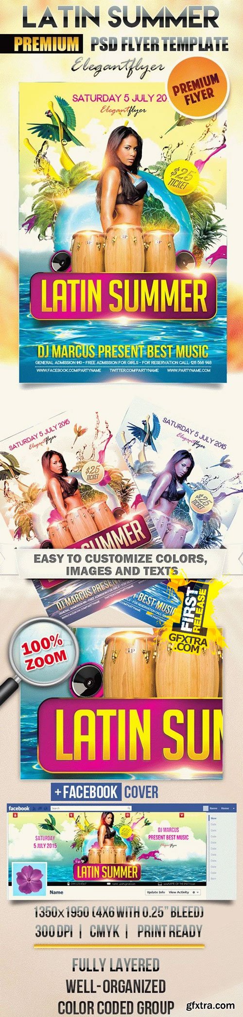 Elegant Flyer - Latin Summer - Premium Flyer template (PSD)