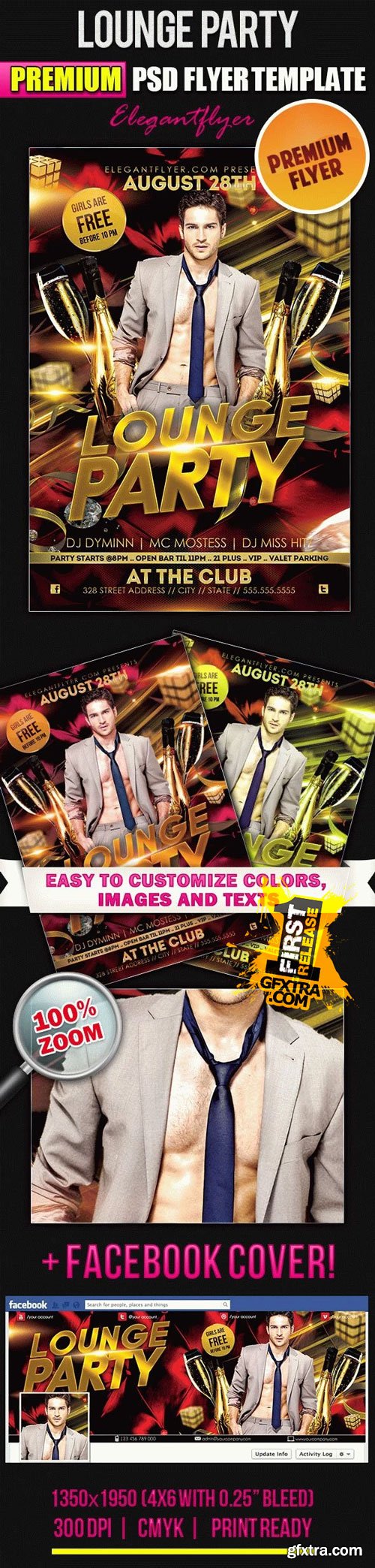 Elegant Flyer - Lounge Party Template - Premium Flyer template (PSD)