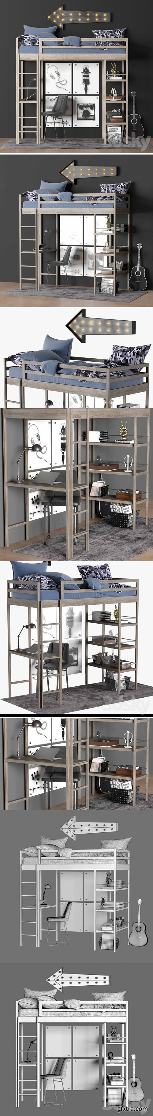 KIERAN STUDY LOFT BED