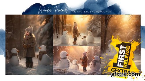 Finding North Education - Winter Friends Digital Backgrounds