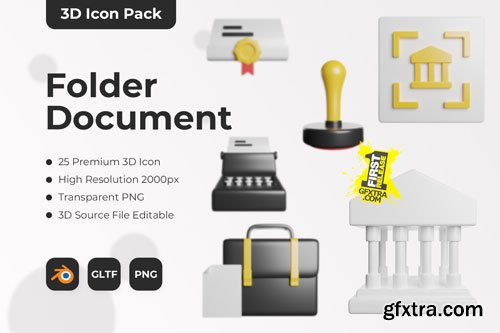 Folder  Document 3D Icon Pack - 25 Free Download Files & Folders 3D Icons | IconScout