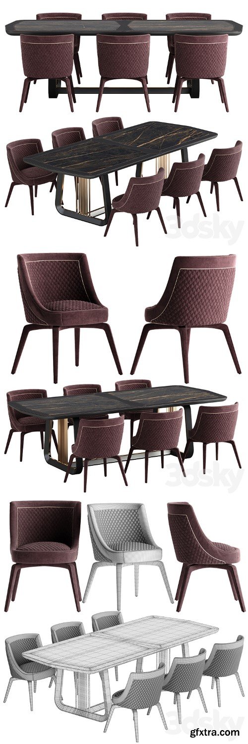 Vittoria Frigerio Perla chair Arquis table set