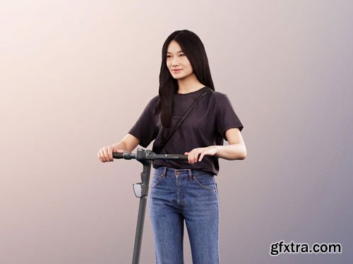 CgTrader - Francine 11290 - Casual Woman Riding Scooter 3D model