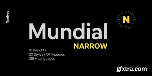 Myfonts - Mundial Narrow Font Family