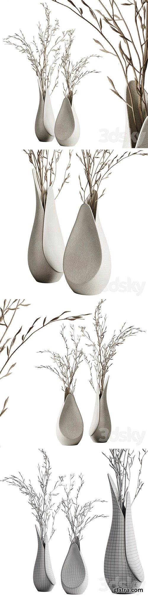 Coals vase from Corner design with branches