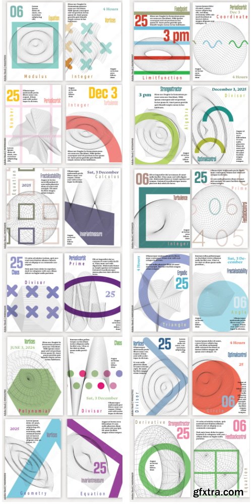 A4 Flyer 3d Geometric Wireframe Shape Simple Layout Science Event 26xAI