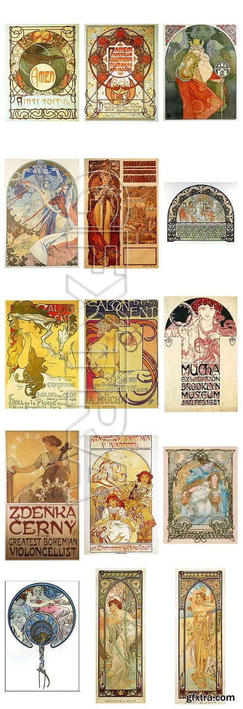 Alphonse Maria Mucha (1860-1939) Czech Painter 725xJPG UHQ ALL WORKS