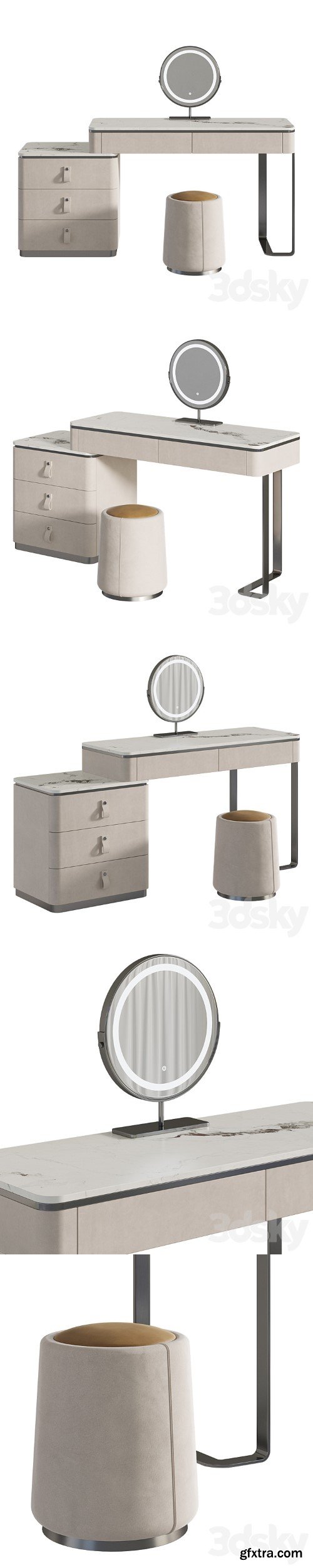 Lalume dressing table with makeup mirror