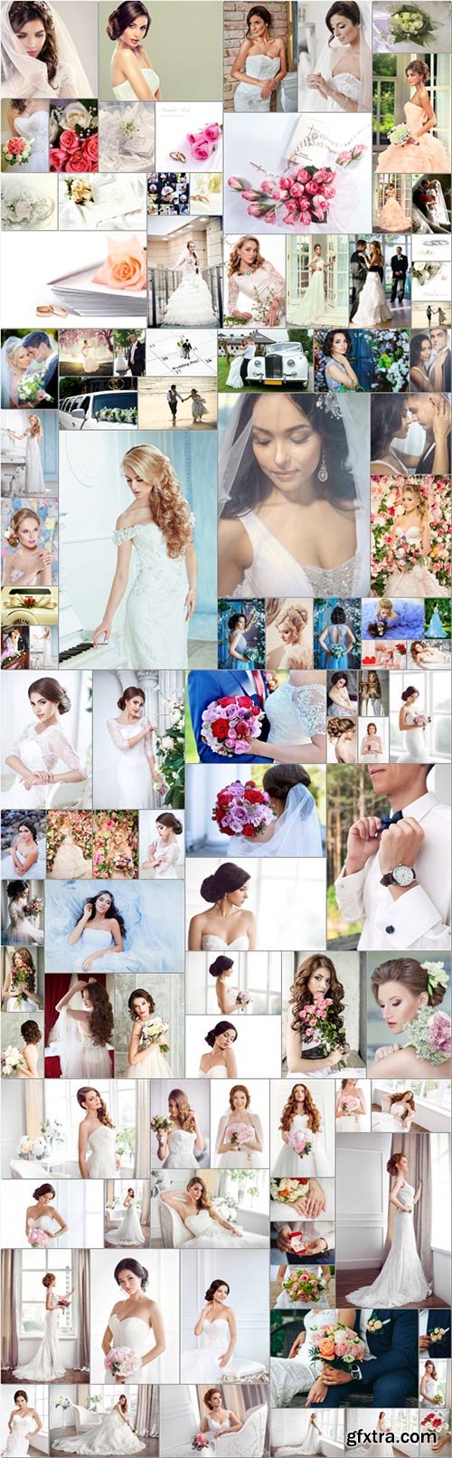 Bundle beautiful bride and groom, wedding stock photo vol 11