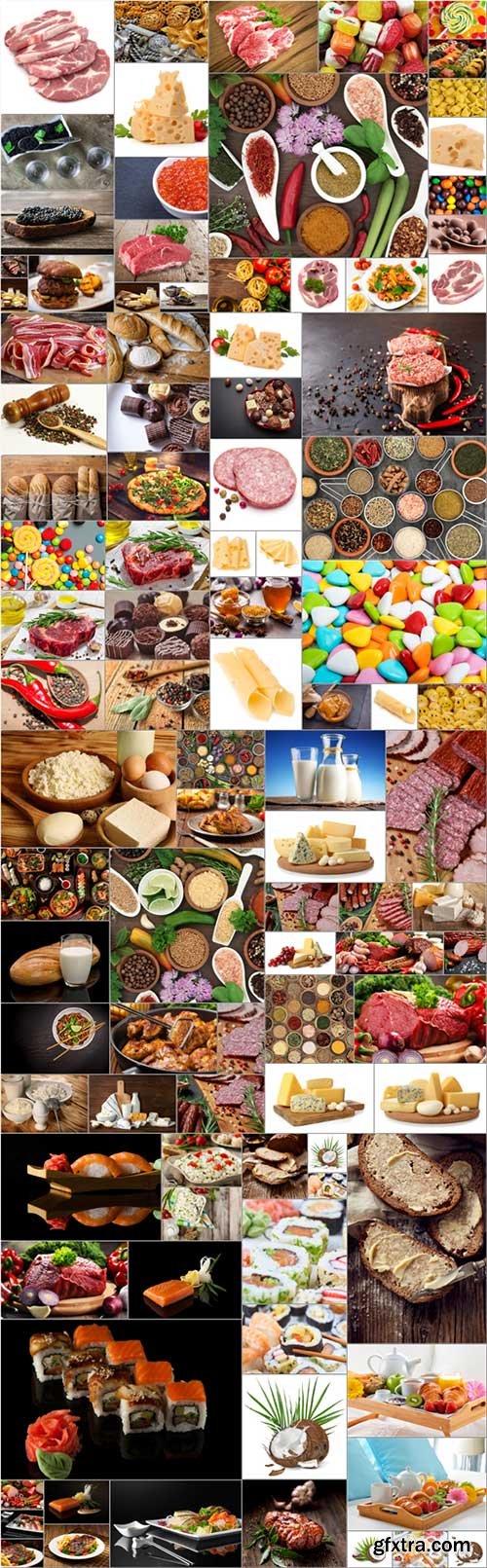 Food, meat, vegetables, fruits, fish, stock photo bundle vol 7