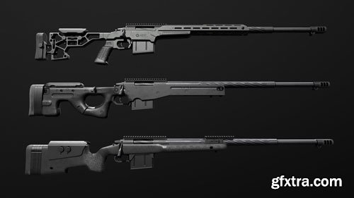 CgTrader - Remington 700 Sniper Rifle Low-poly 3D model