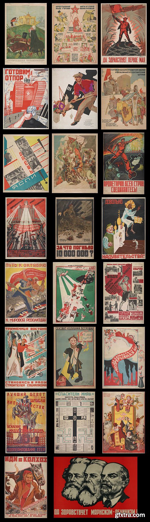 USSR Communist Russian Posters 1919-1930 UHQ 30xJPG