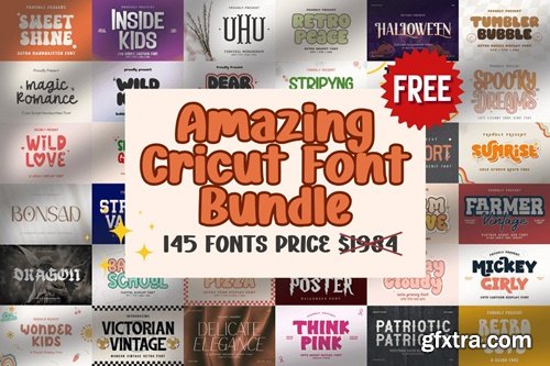 Amazing Cricut Font Bundle 107977801