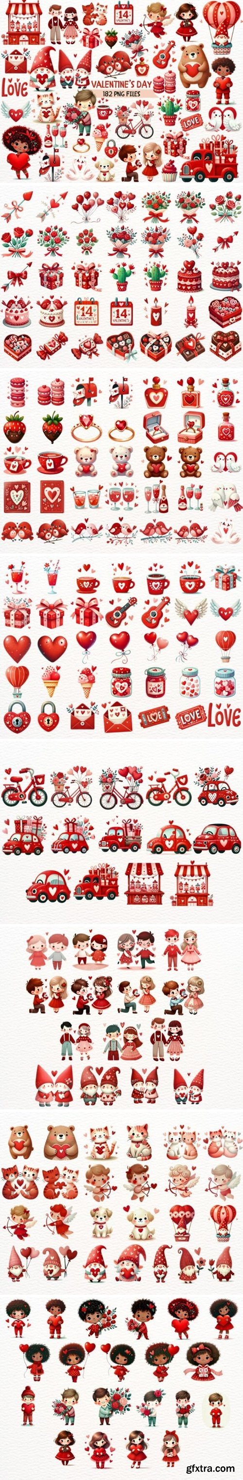 Cute Watercolor Valentine's Day Clipart 111462455