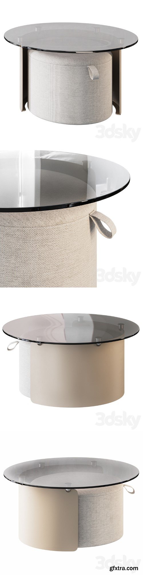 Set: coffee table and pouf, Dogli from LA REDOUTE INTERIEURS