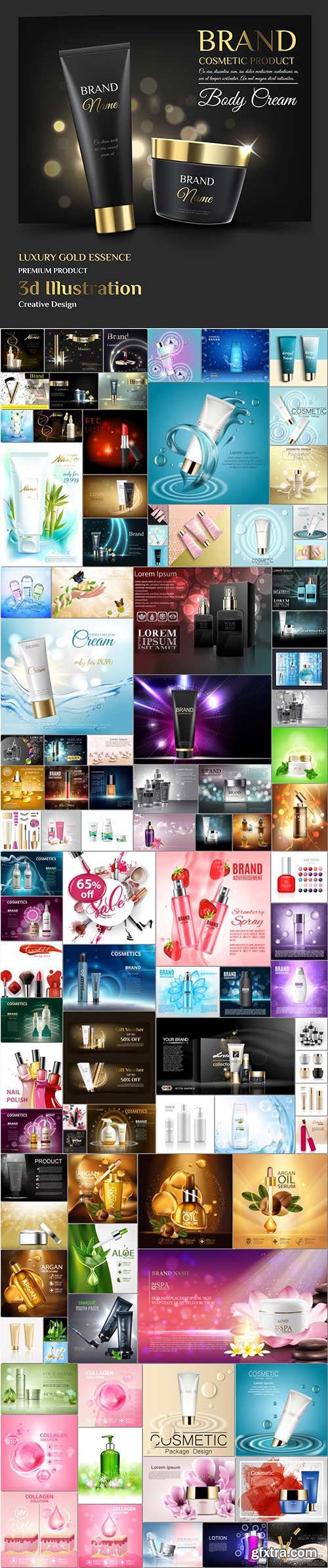 Bundle cosmetic advertising vector template vol 2