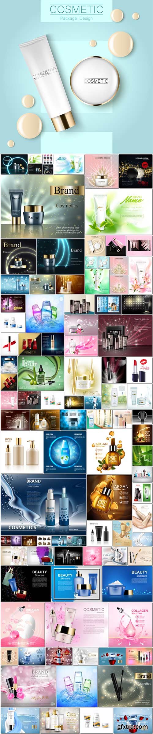 Bundle cosmetic advertising vector template vol 3