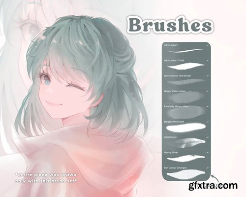 Whimsical Watercolors Anime Brush Set Procreate