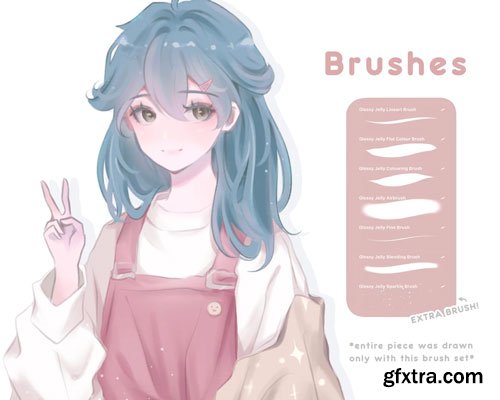 Glossy Jelly Anime Brush Set - Lineart and Color Brush Pack