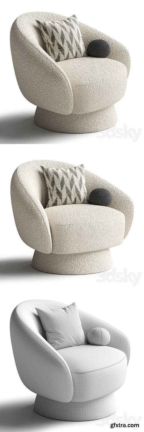 Sillon en tejido boucle Ted