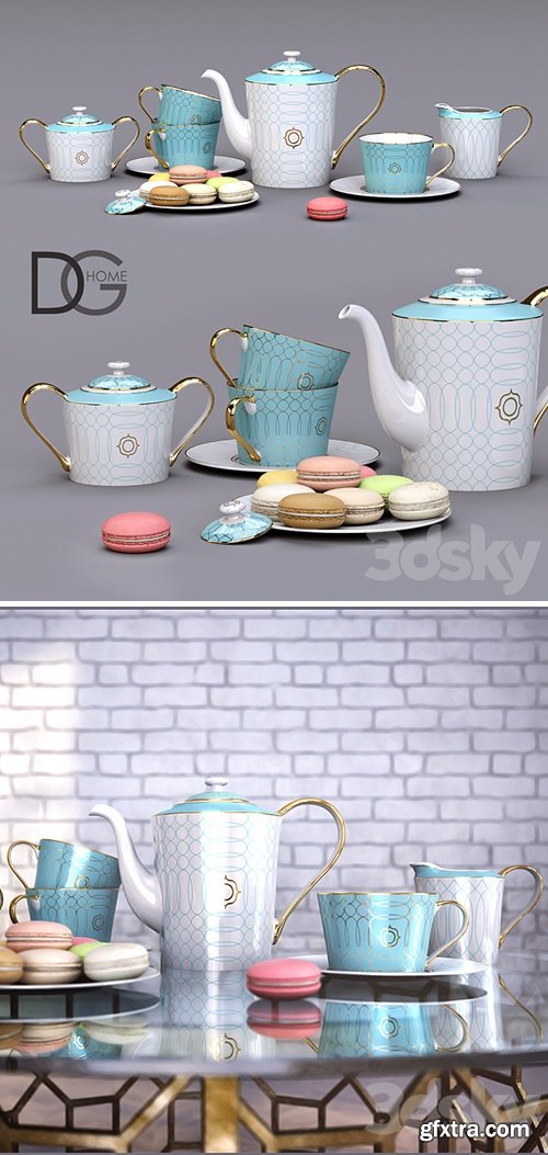 Tea set from DG Home + macaroon