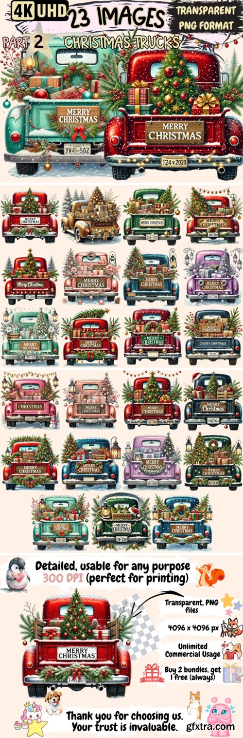 Christmas Trucks Clipart P2 108935065