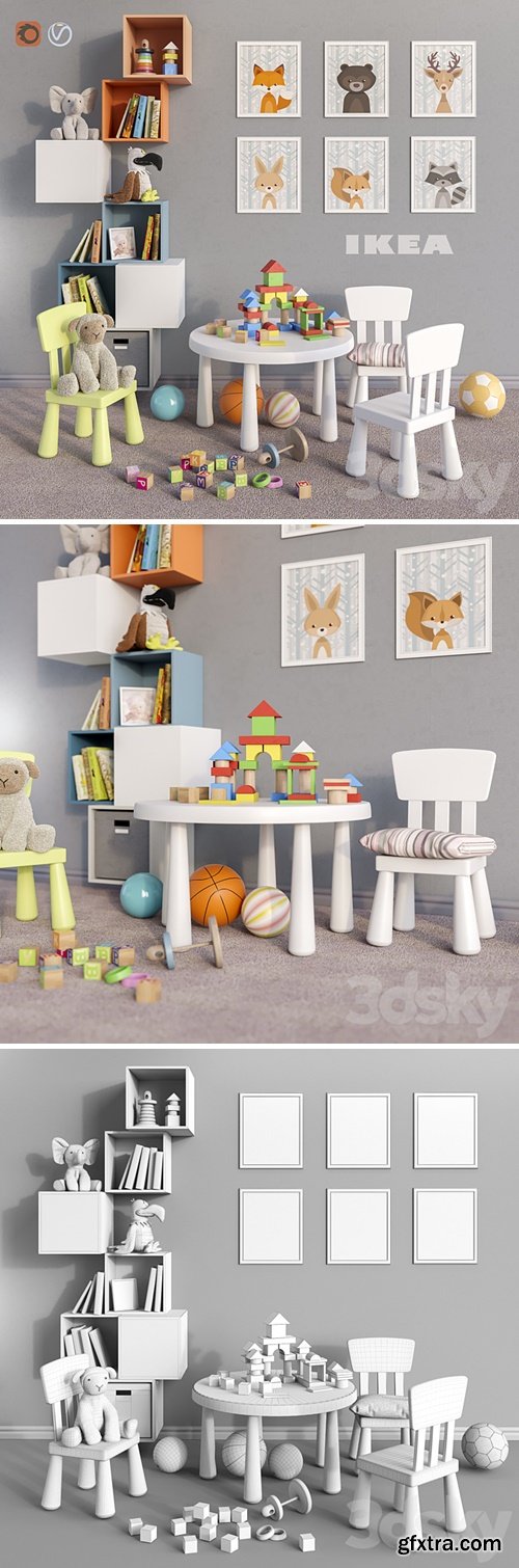 IKEA furniture, accessories, decor and toys set 4