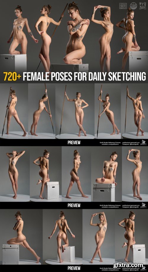 Artstation - Grafit Studio - 720- Female Poses for Daily Sketching Part 2