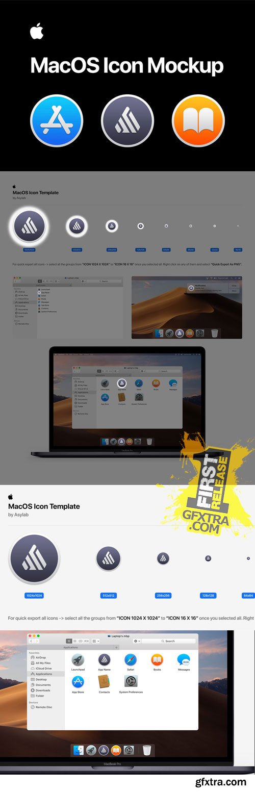 AsyLab - MacOS Icon Template Mockup