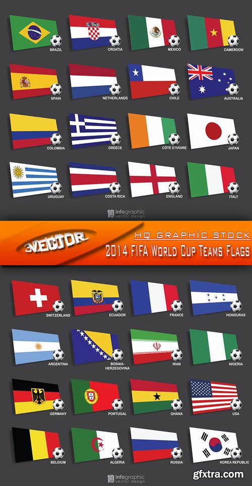 Stock Vector - 2014 FIFA World Cup Teams Flags