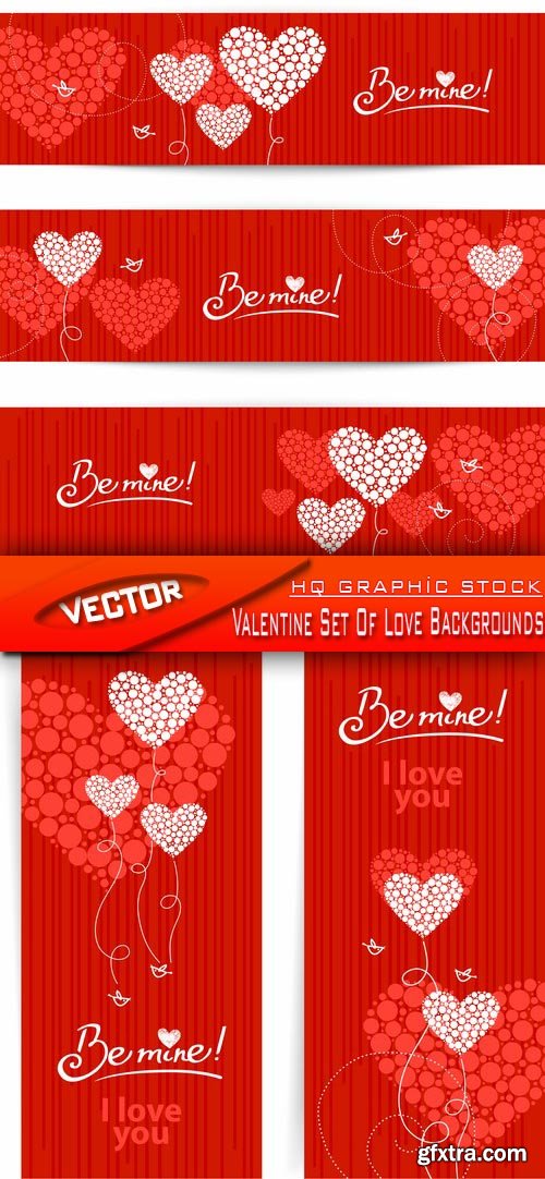 Stock Vector - Valantine Set Of Love Backgrounds