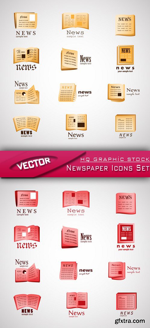 Stock Vector - Newspaper Icons Set