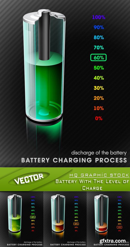 Stock Vector - Battery With The Level of Charge