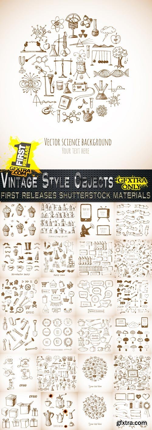 Stock Vector - Vintage Style Objects 25xEPS