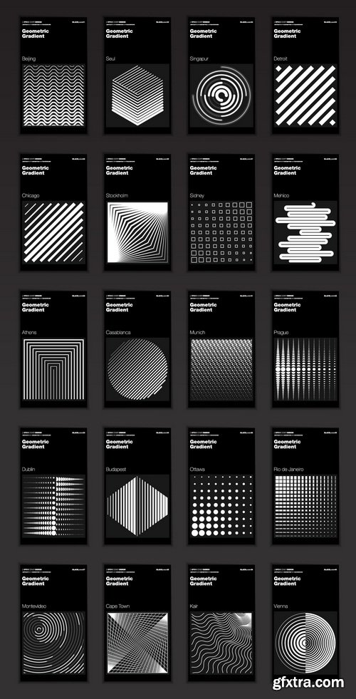 Geometric Gradient in 40 Shapes EPS